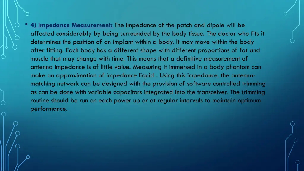 4 impedance measurement the impedance