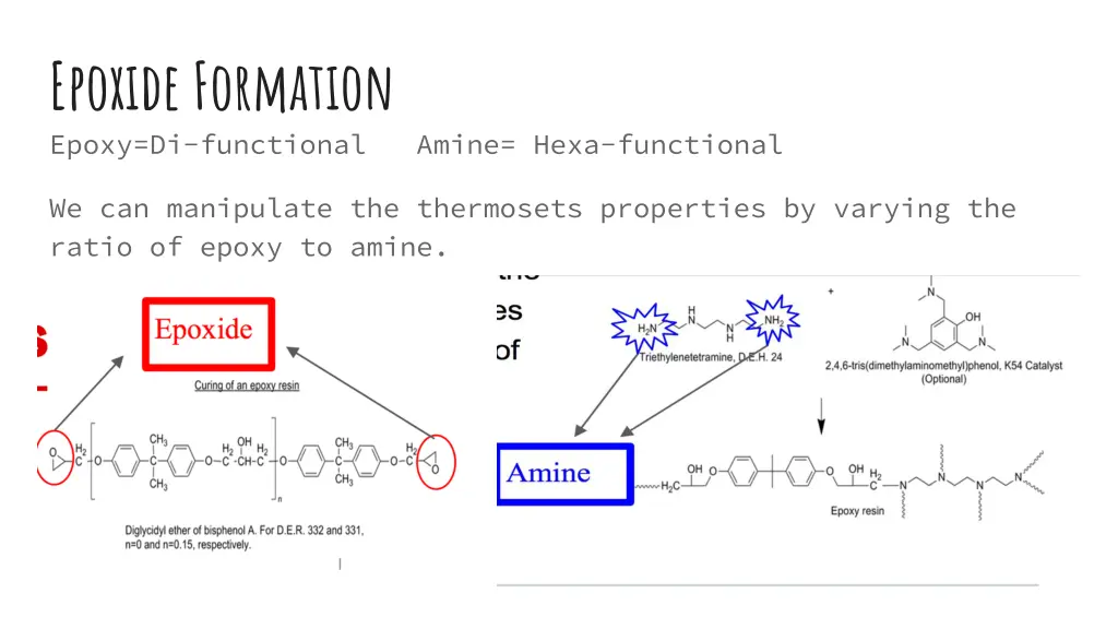 epoxide formation epoxy di functional amine hexa