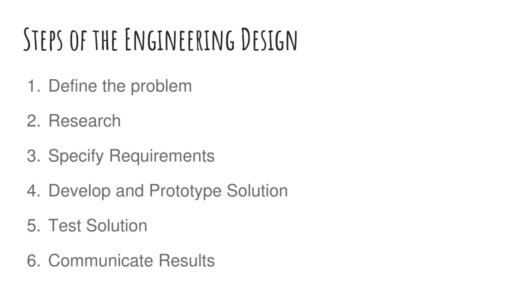 steps of the engineering design