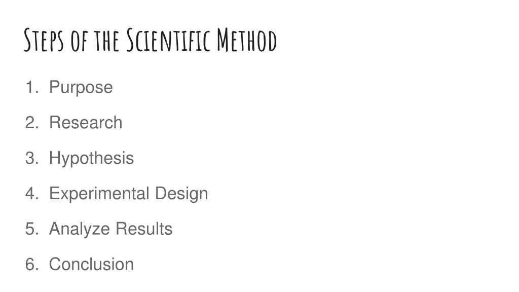 steps of the scientific method