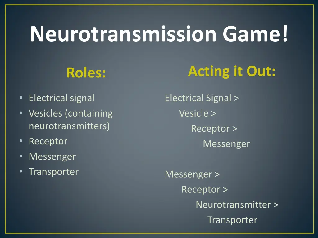 neurotransmission game