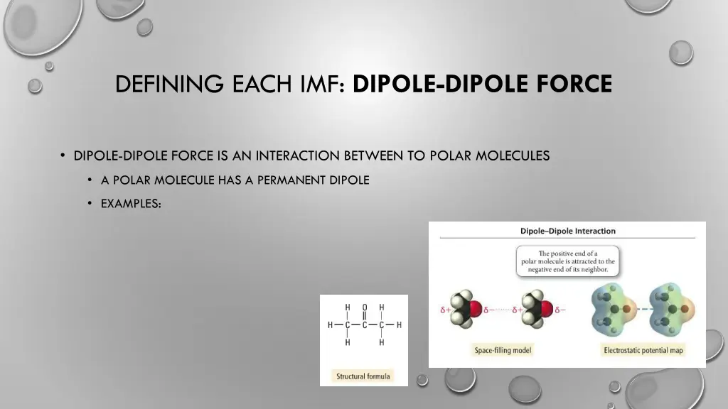 defining each imf dipole dipole force