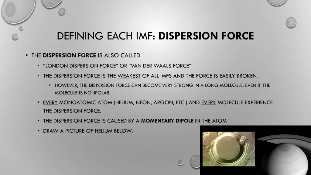 defining each imf dispersion force