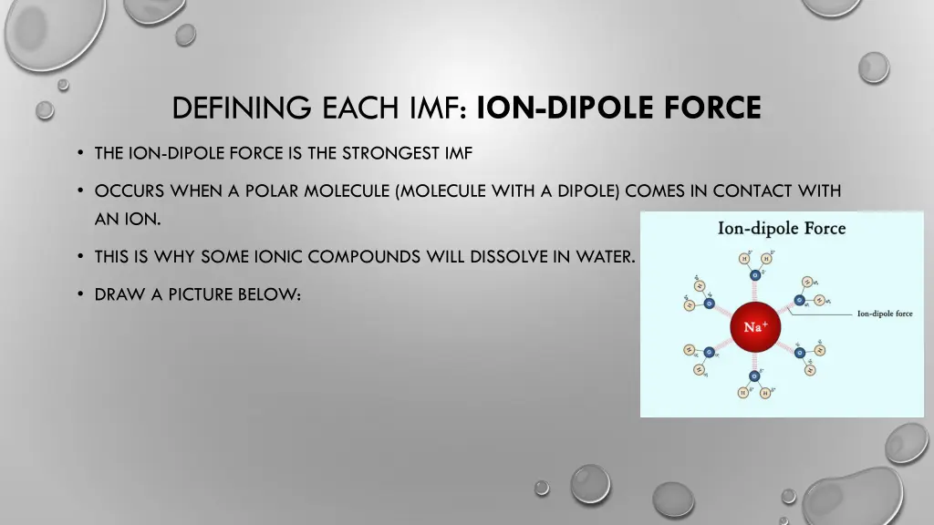 defining each imf ion dipole force