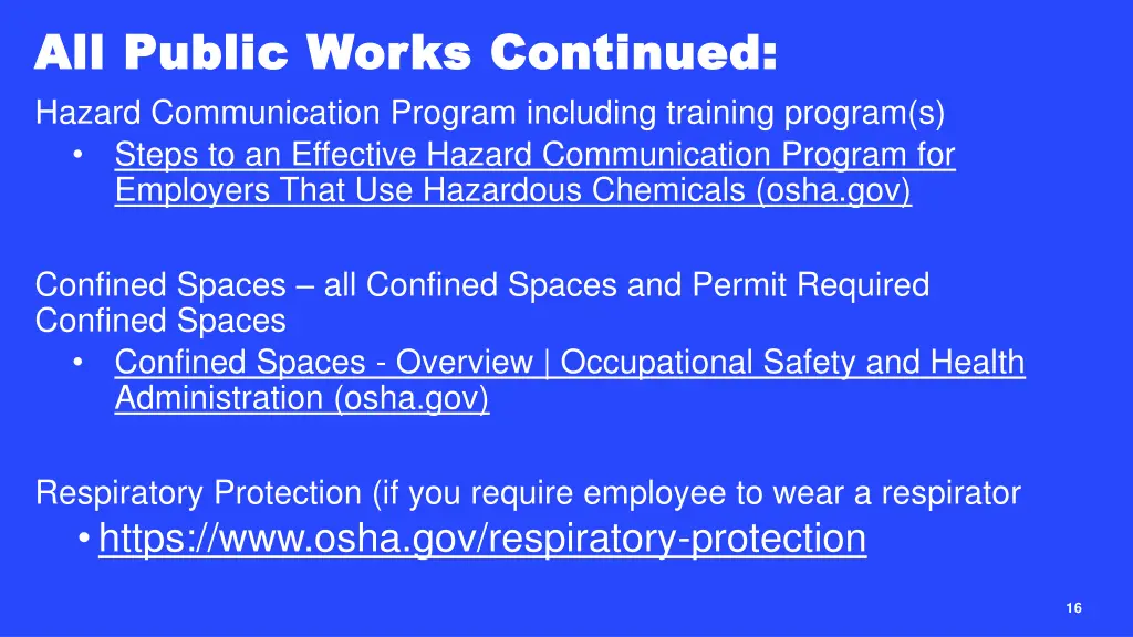 all public works continued all public works