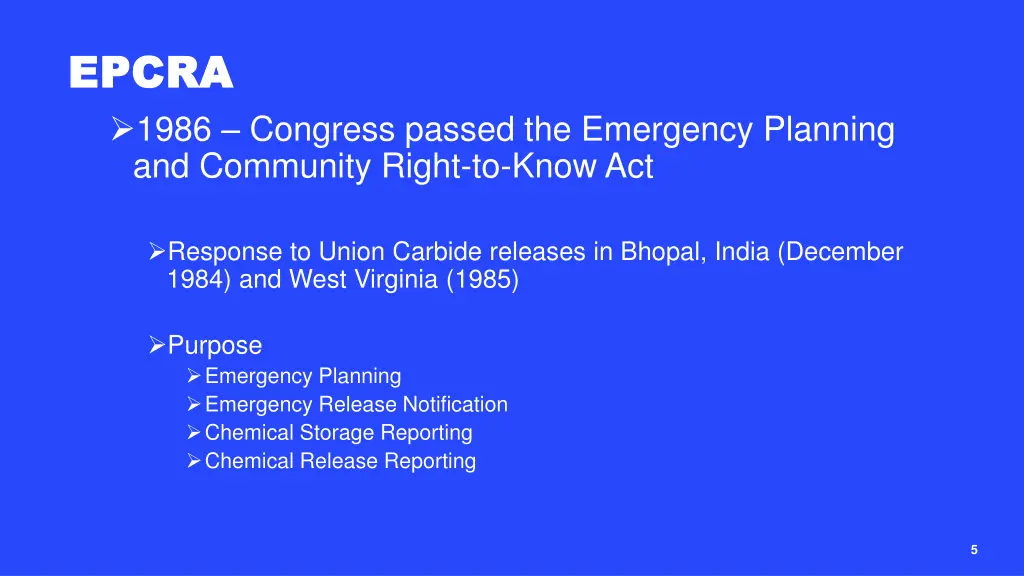 epcra epcra 1986 congress passed the emergency