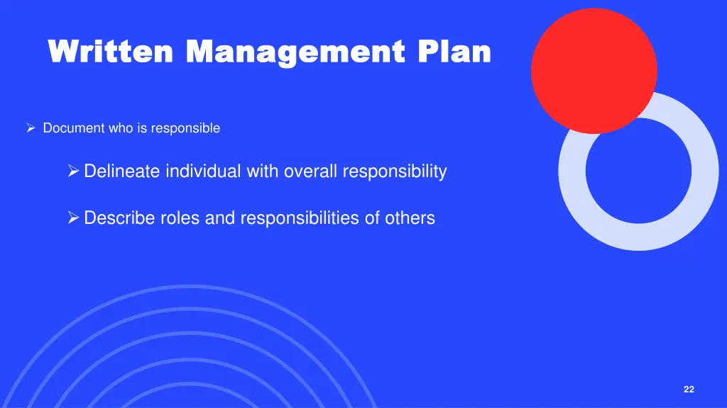 written management plan written management plan