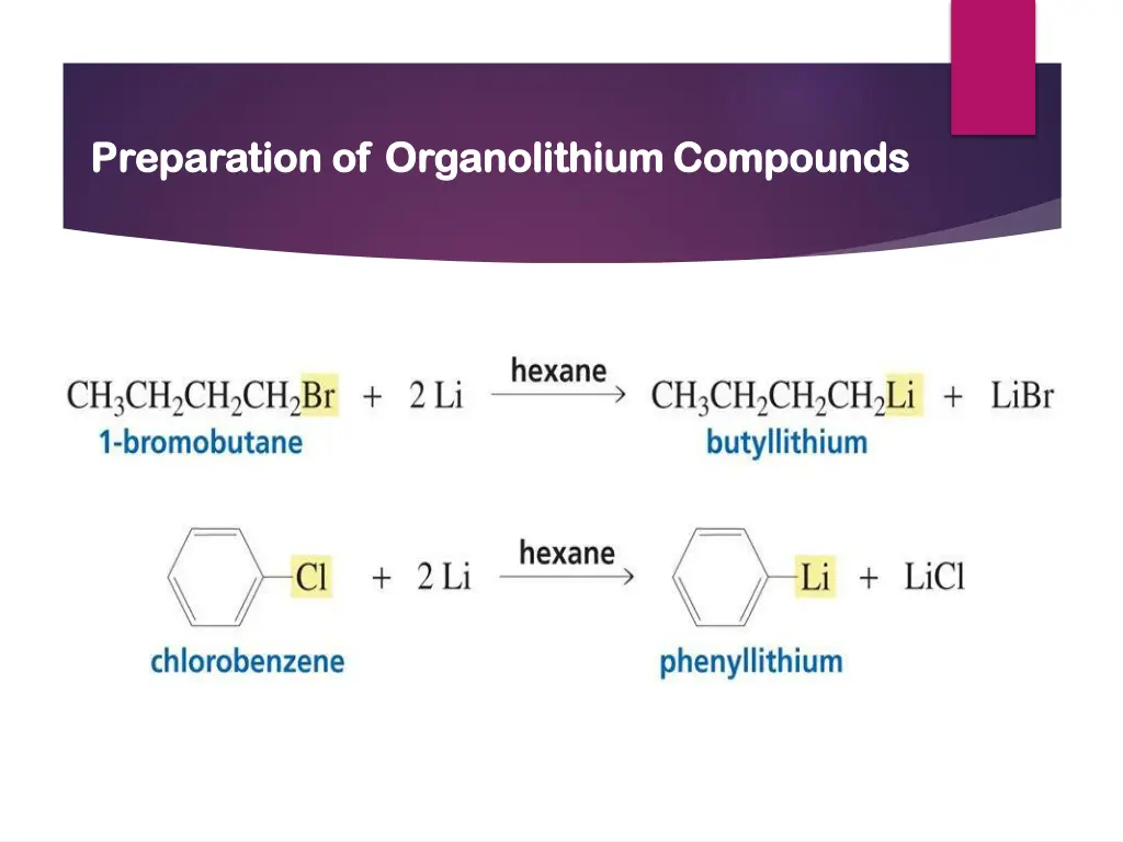 preparation of preparation of organo