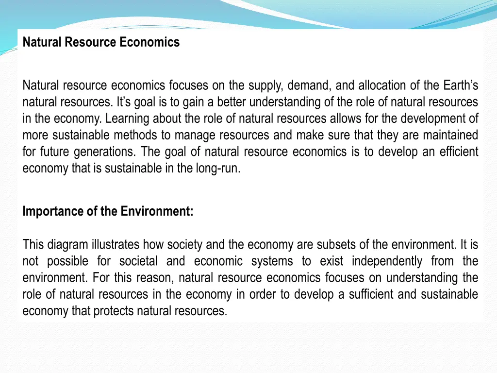 natural resource economics