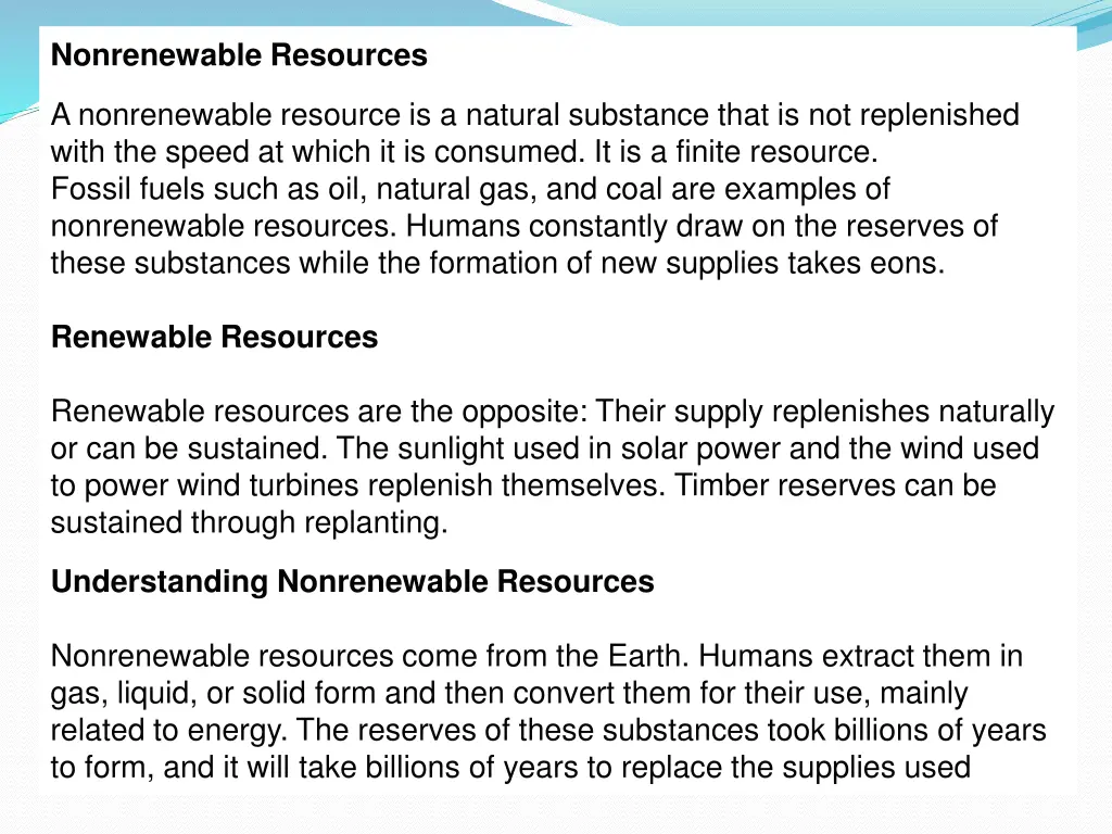 nonrenewable resources