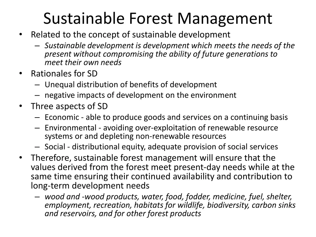 sustainable forest management related