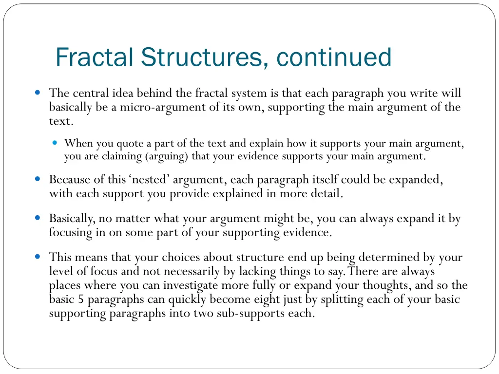 fractal structures continued