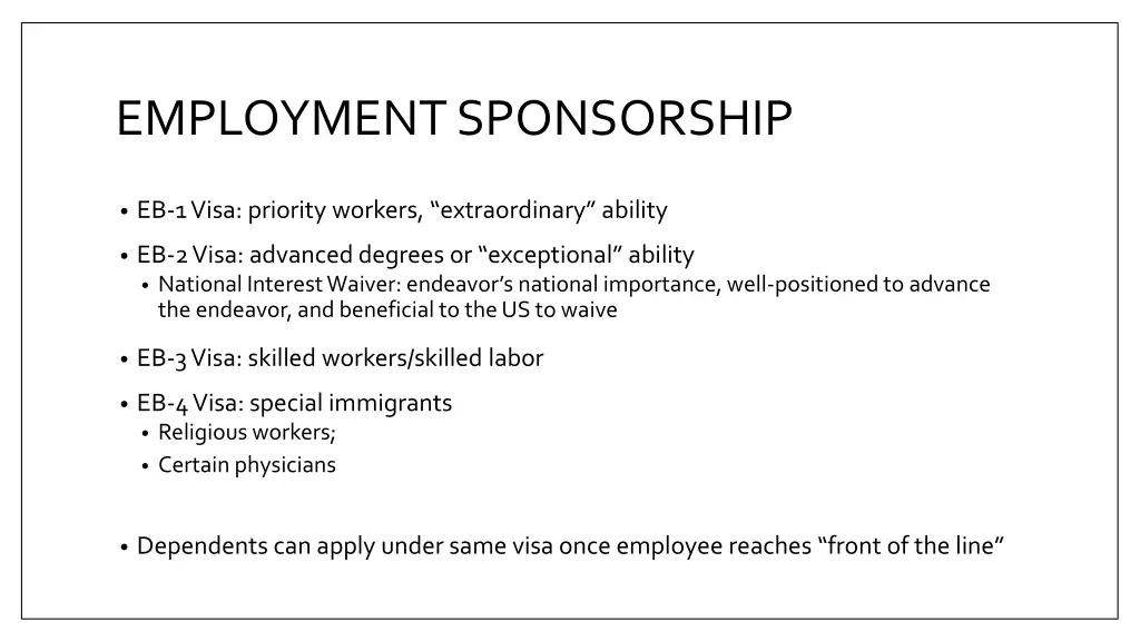 employment sponsorship