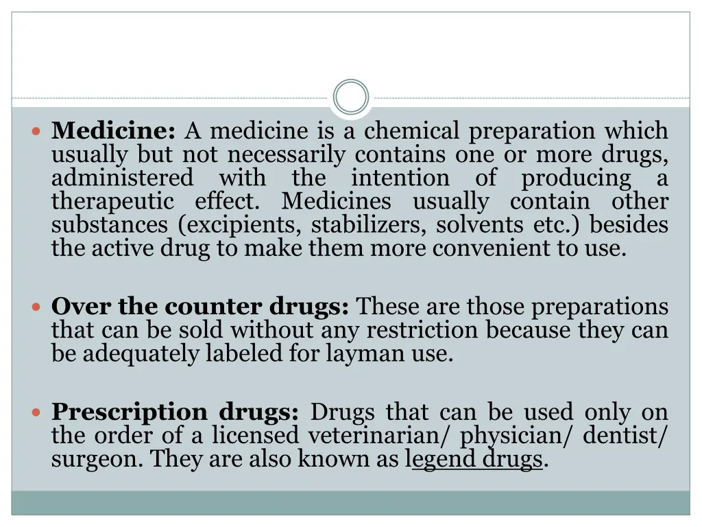 medicine a medicine is a chemical preparation