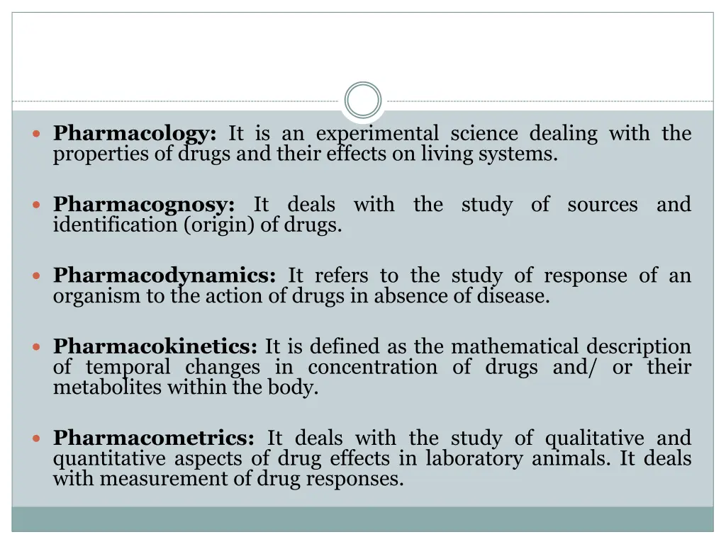 pharmacology it is an experimental science