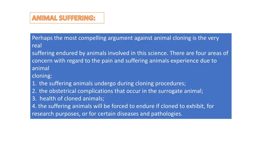 animal suffering