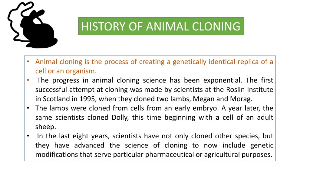 history of animal cloning