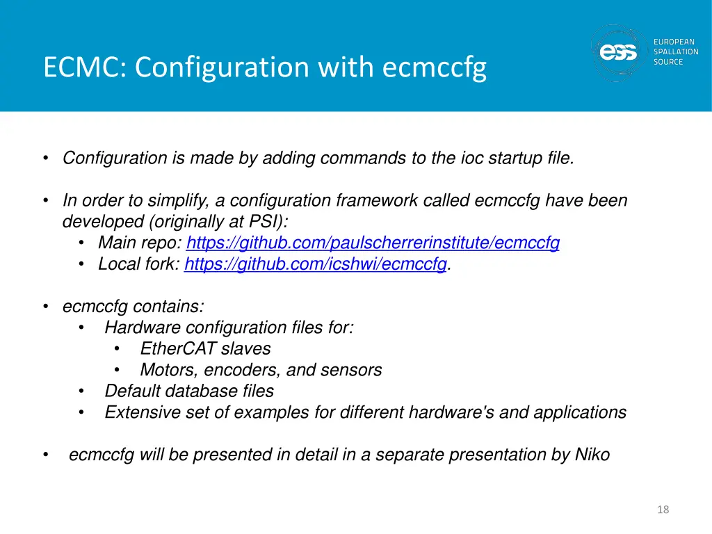 ecmc configuration with ecmccfg
