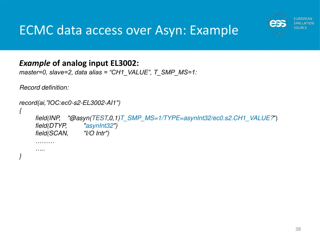 ecmc data access over asyn example