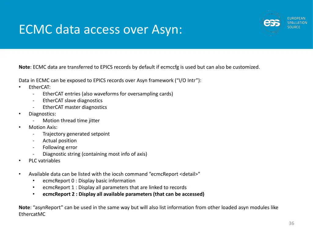 ecmc data access over asyn