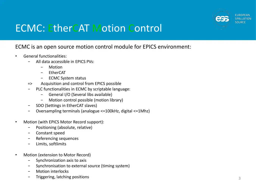 ecmc ethercat motion control