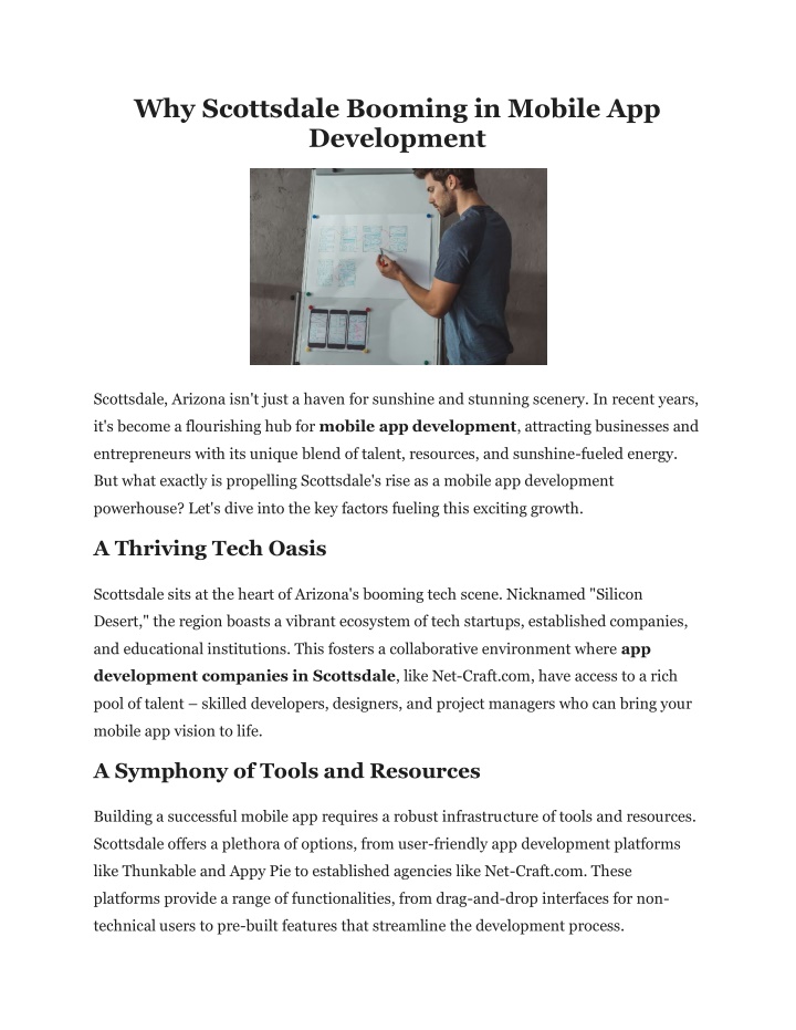 why scottsdale booming in mobile app development