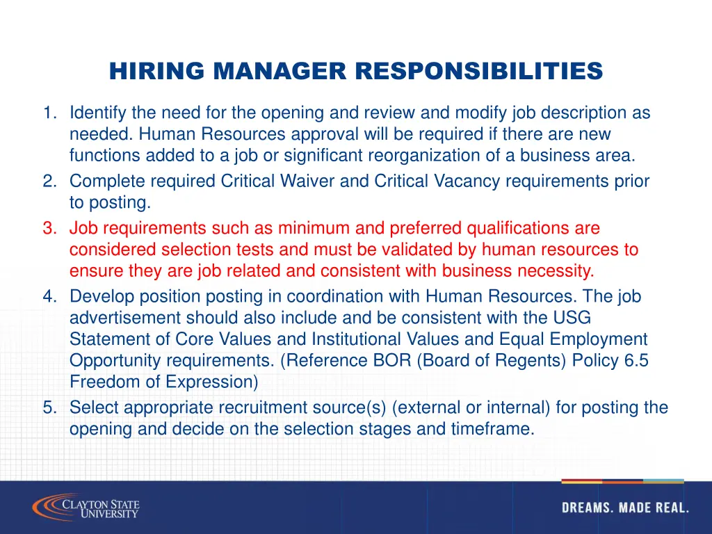 hiring manager responsibilities