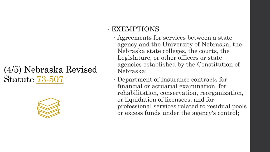 exemptions agreements for services between