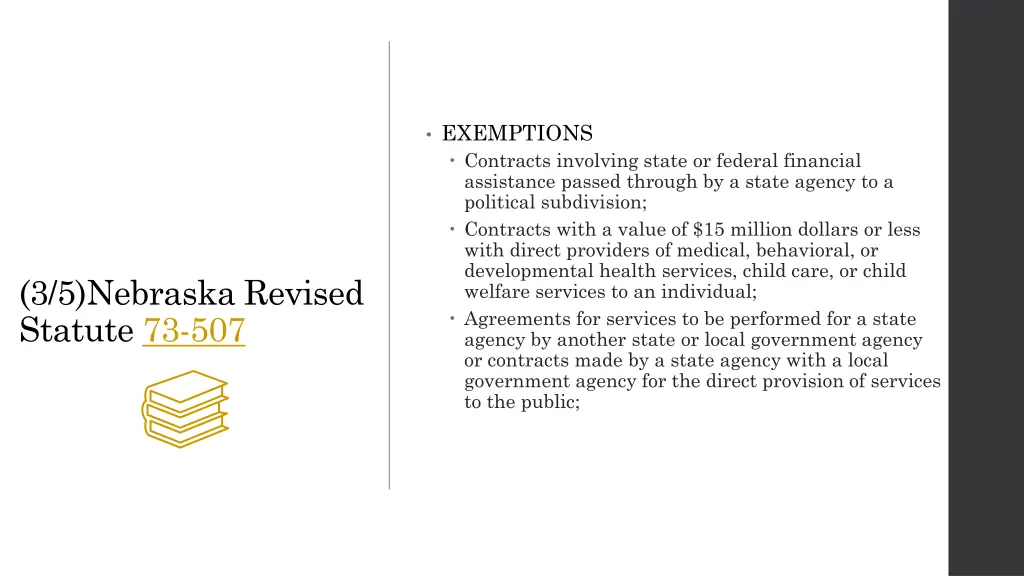 exemptions contracts involving state or federal
