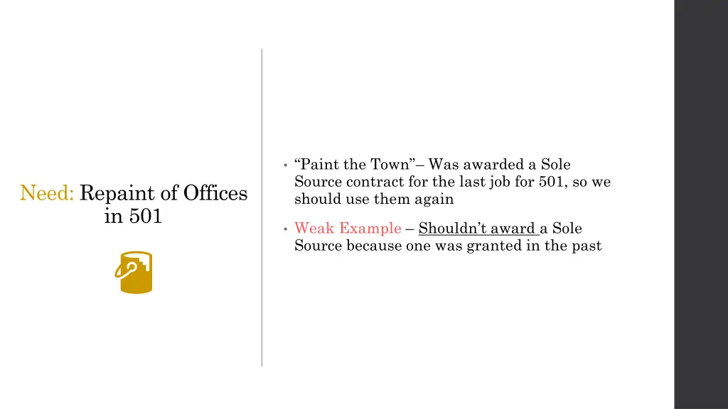 paint the town was awarded a sole source contract