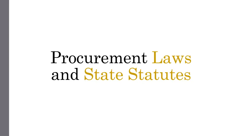 procurement laws and state statutes