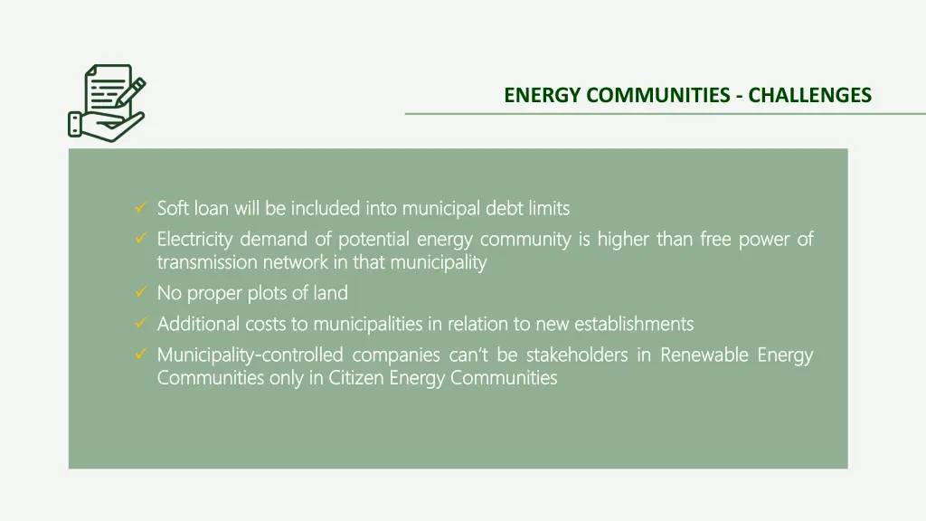 energy communities challenges