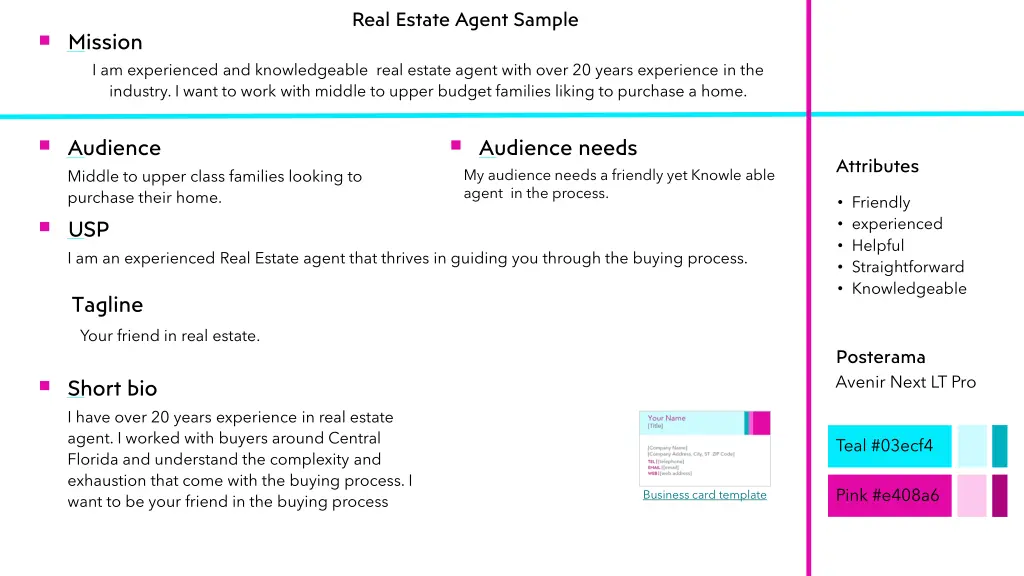 real estate agent sample