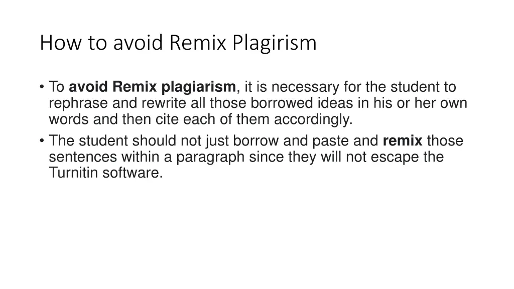 how to avoid remix plagirism