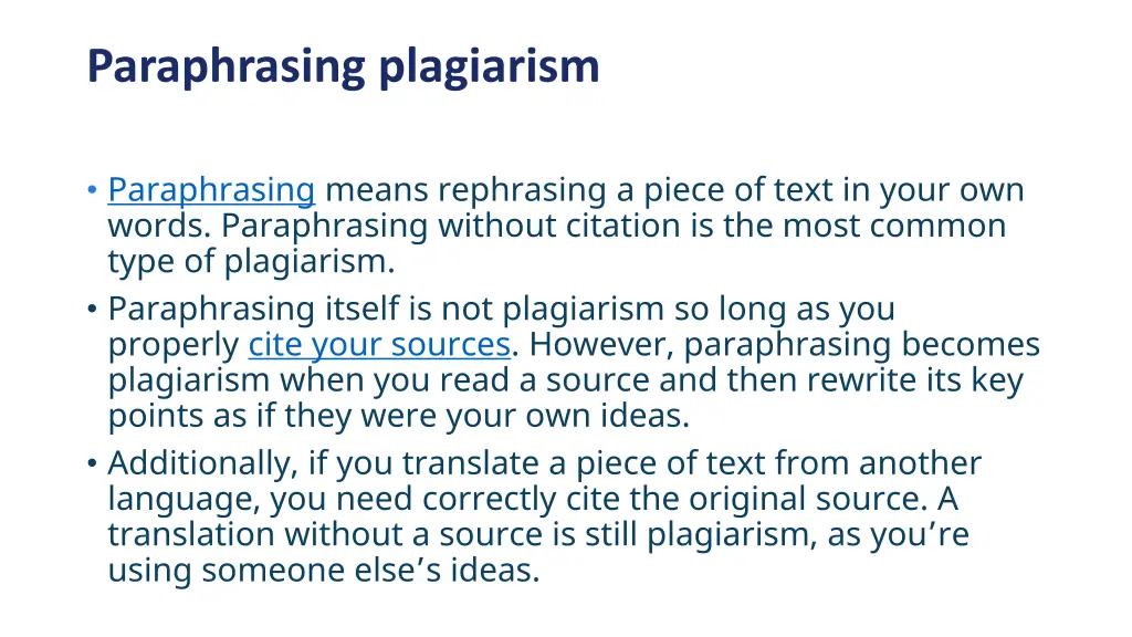 paraphrasing plagiarism