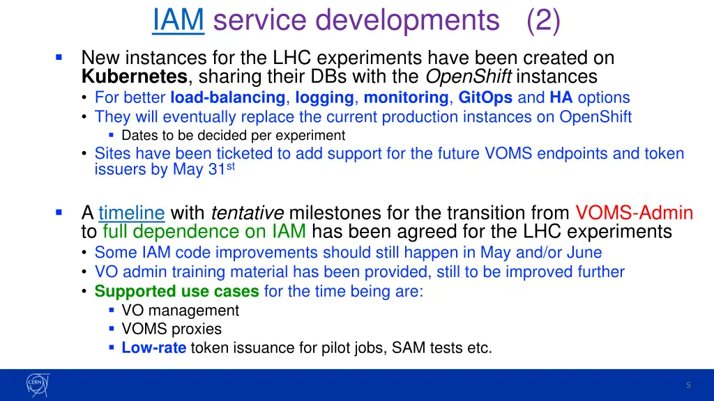 iam service developments 2