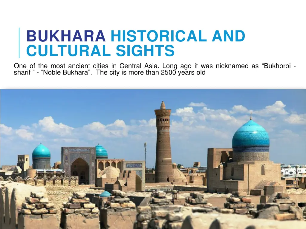 bukhara historical and cultural sights