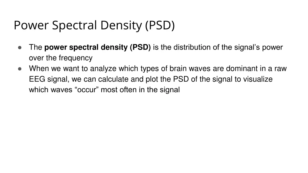 power spectral density psd