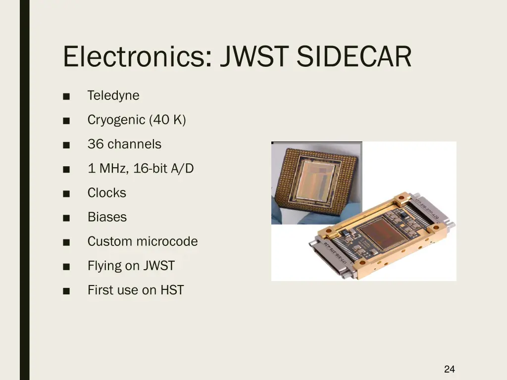 electronics jwst sidecar