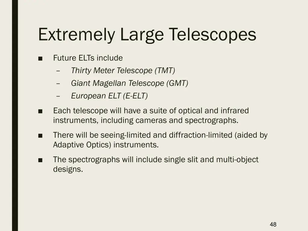 extremely large telescopes