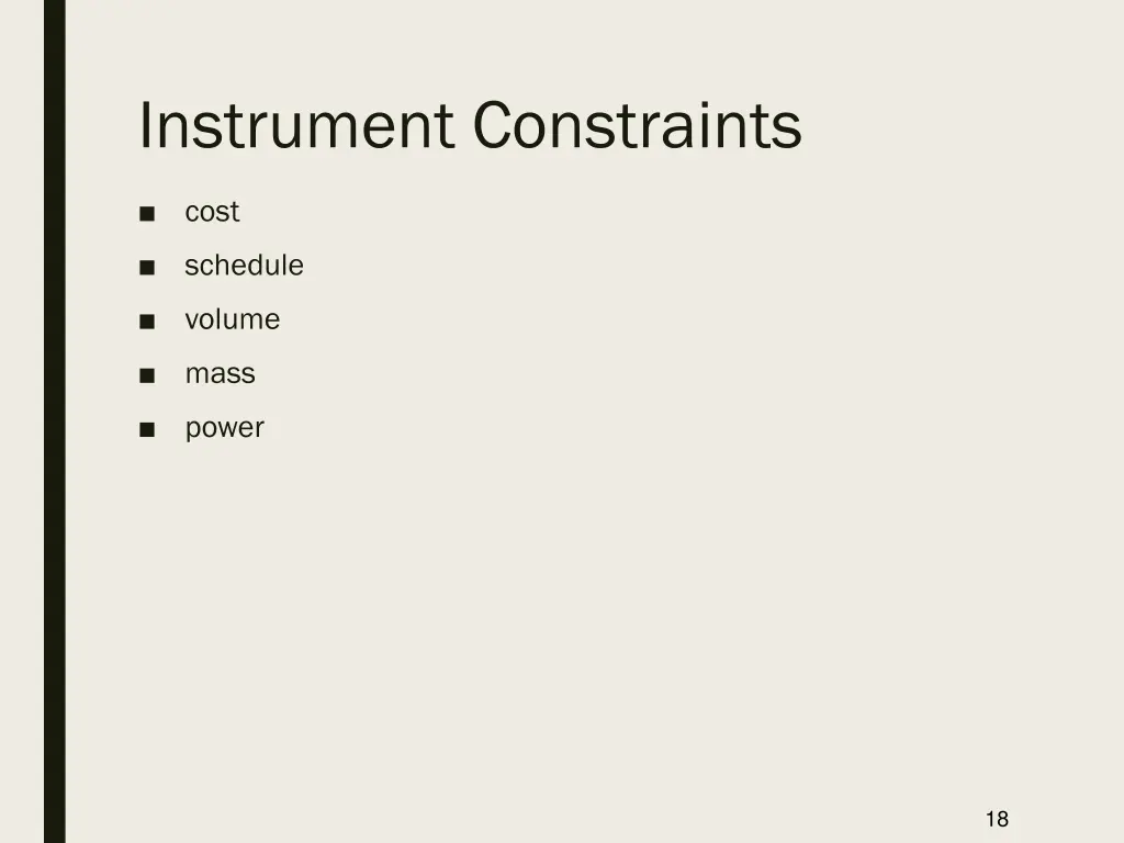 instrument constraints