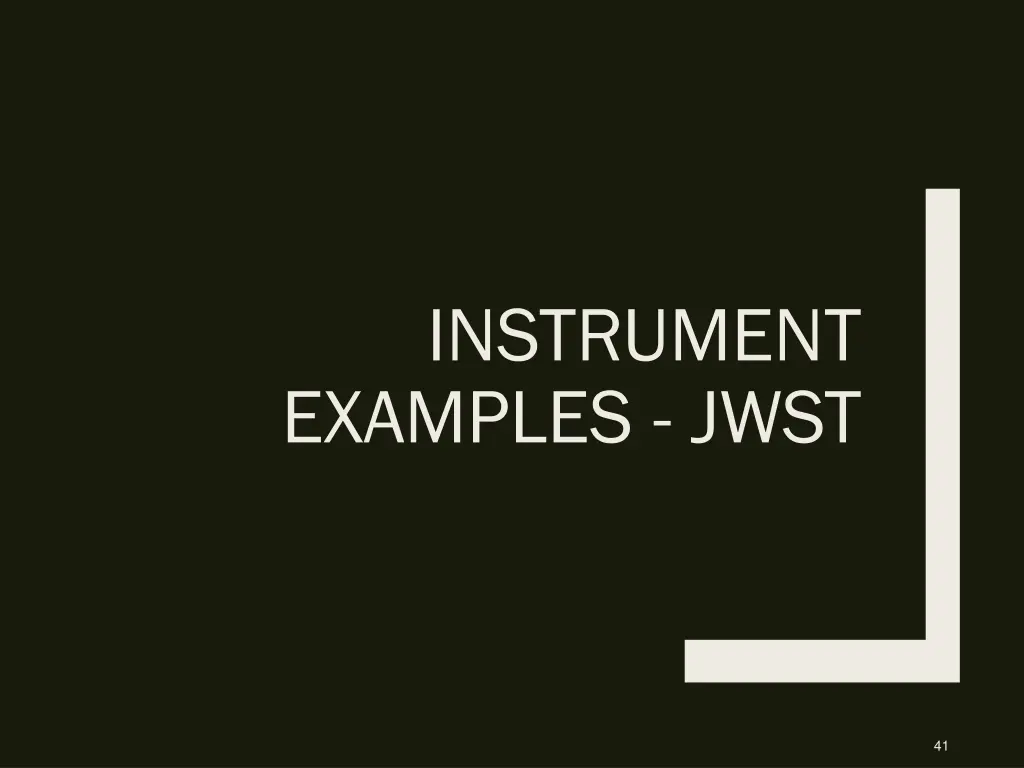 instrument examples jwst