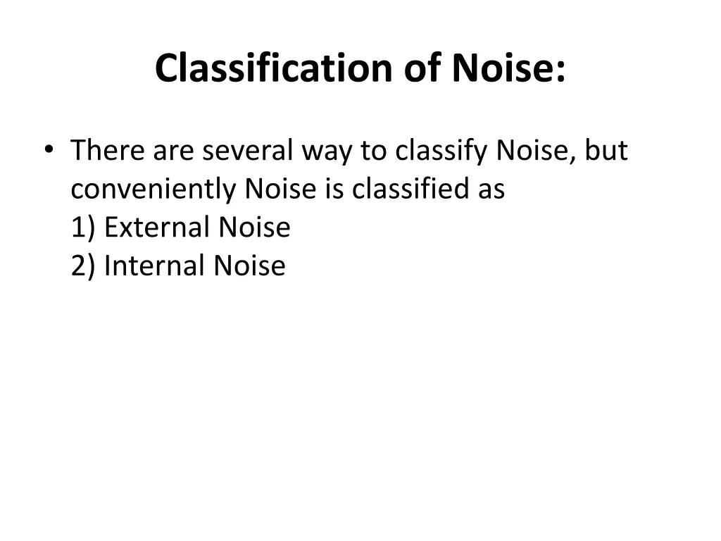 classification of noise