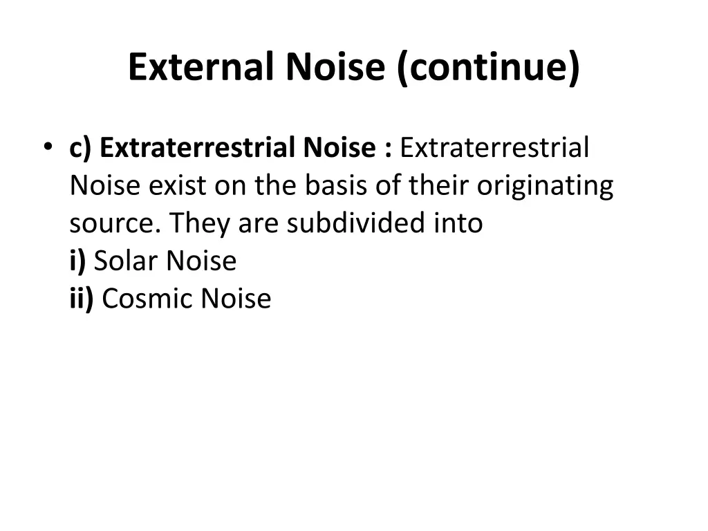 external noise continue