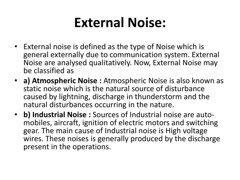 external noise