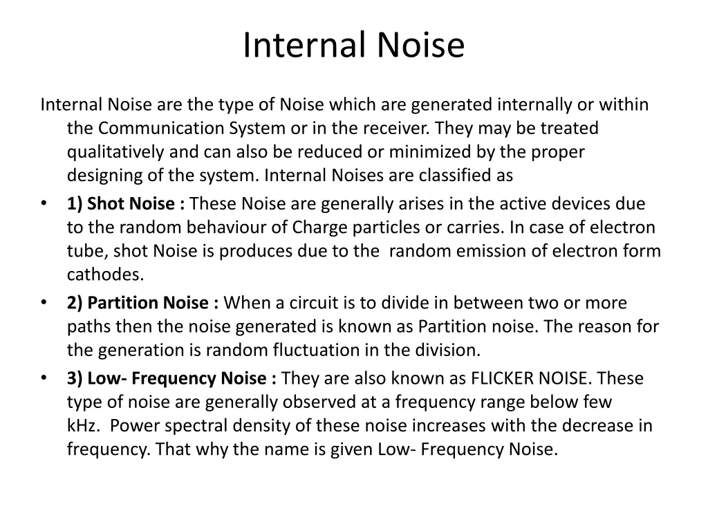 internal noise