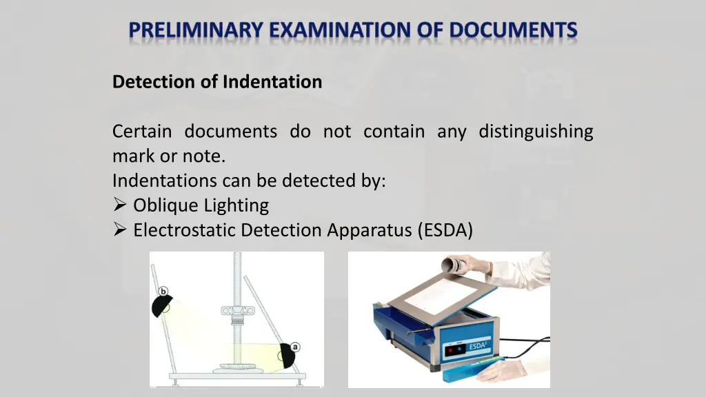 preliminary examination of documents 3
