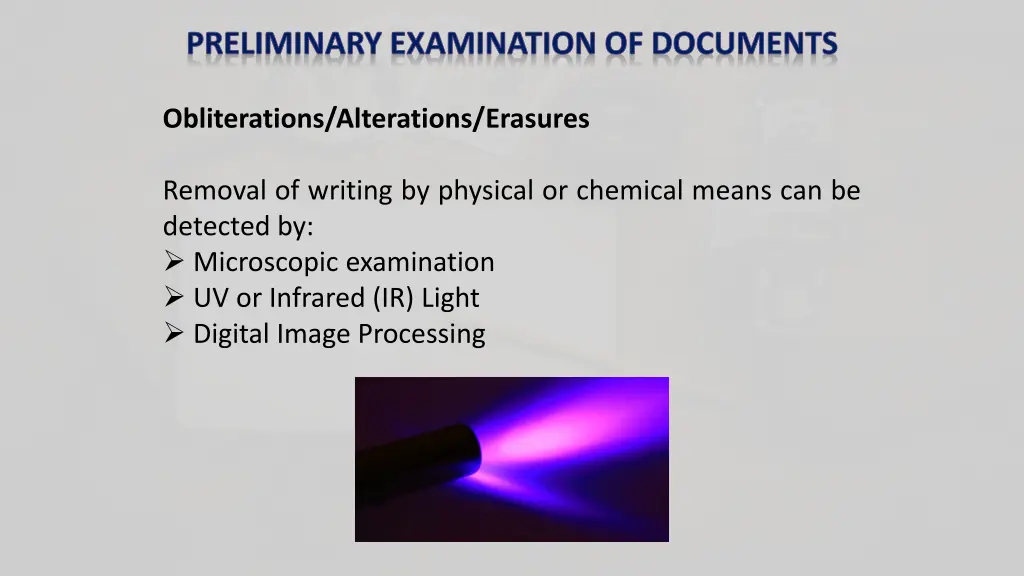 preliminary examination of documents 4