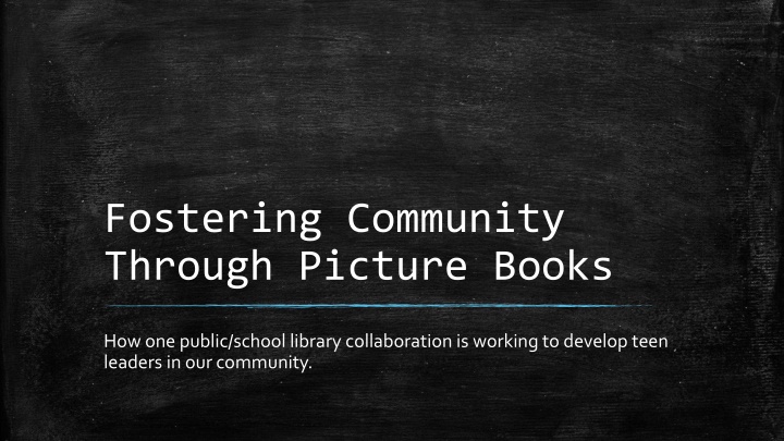 fostering community through picture books