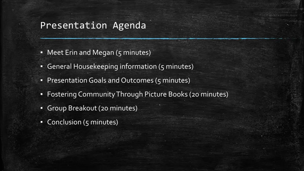 presentation agenda